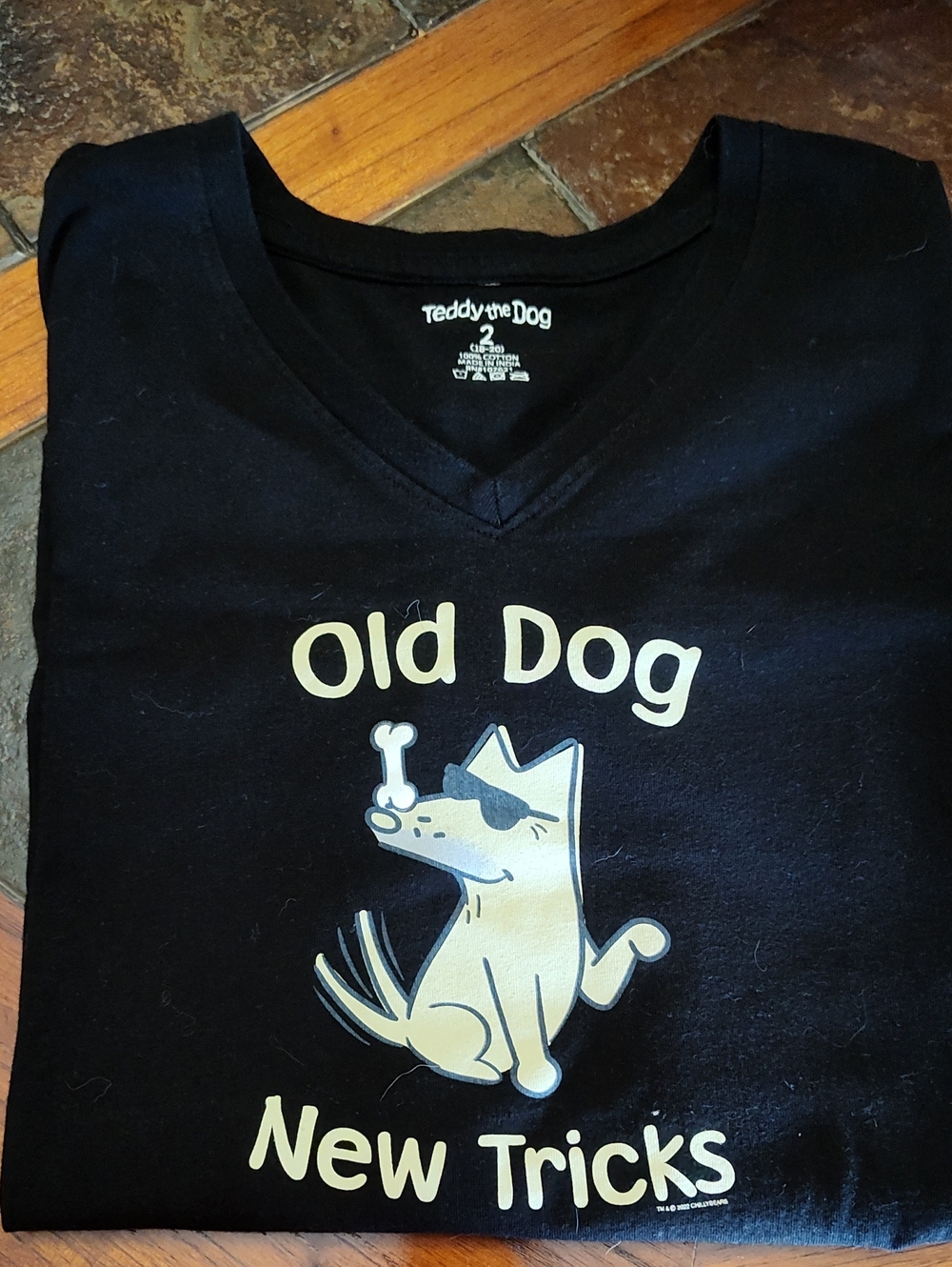 Black "Old Dog New Tricks" Pet Lover T-Shirt